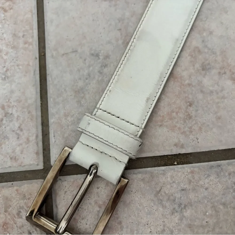 Prada belt logo dress suit accessory Silver Buckle monogram classic unisex
